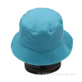 Peacock Blue Washed Cotton Emleckery Bucket Hats